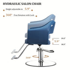 Heavy Duty Barber Chair with Hydraulic Lift - Professional Salon Styling Chair, 360° Swivel Base & Footrest, Manual Height Adjustment, Sturdy Construction for Salon, Spa, Home - Compatible with Hard Floors (Barber Shop, Beauty Parlor
