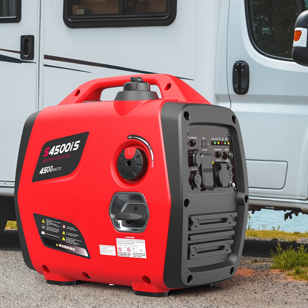 RV Portable Inverter Generator, Ultra Quiet, CO Alarm, Peak 2500W Rated 1900W, Peak 3200W Rated 2600W, Peak 4500W Rated 3600W, For RV Travel, Van Life, Road Trip, Camping, Patio, Backyard, Outdoor Working & Home Power Backup, Without Battery
