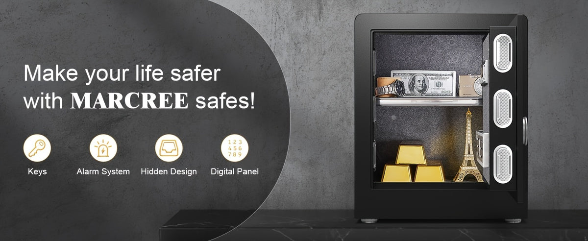 Large Home Safe Heavy Duty Fireproof Safe Box for Home Use with Removable Lock Box And Key Combination Lock, Anti-Theft Digital Safe Box for Home Office Business