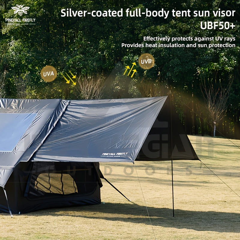 6-10 Person Inflatable Camping Tent - Easy-To-Set-Up Family Outdoor Tent with Sunshade, Windproof, Heat Insulation, And Mosquito Protection. High-Quality Design, Suitable for All Seasons, Includes Storage Bag, Air Conditioning Vent, And Chimney