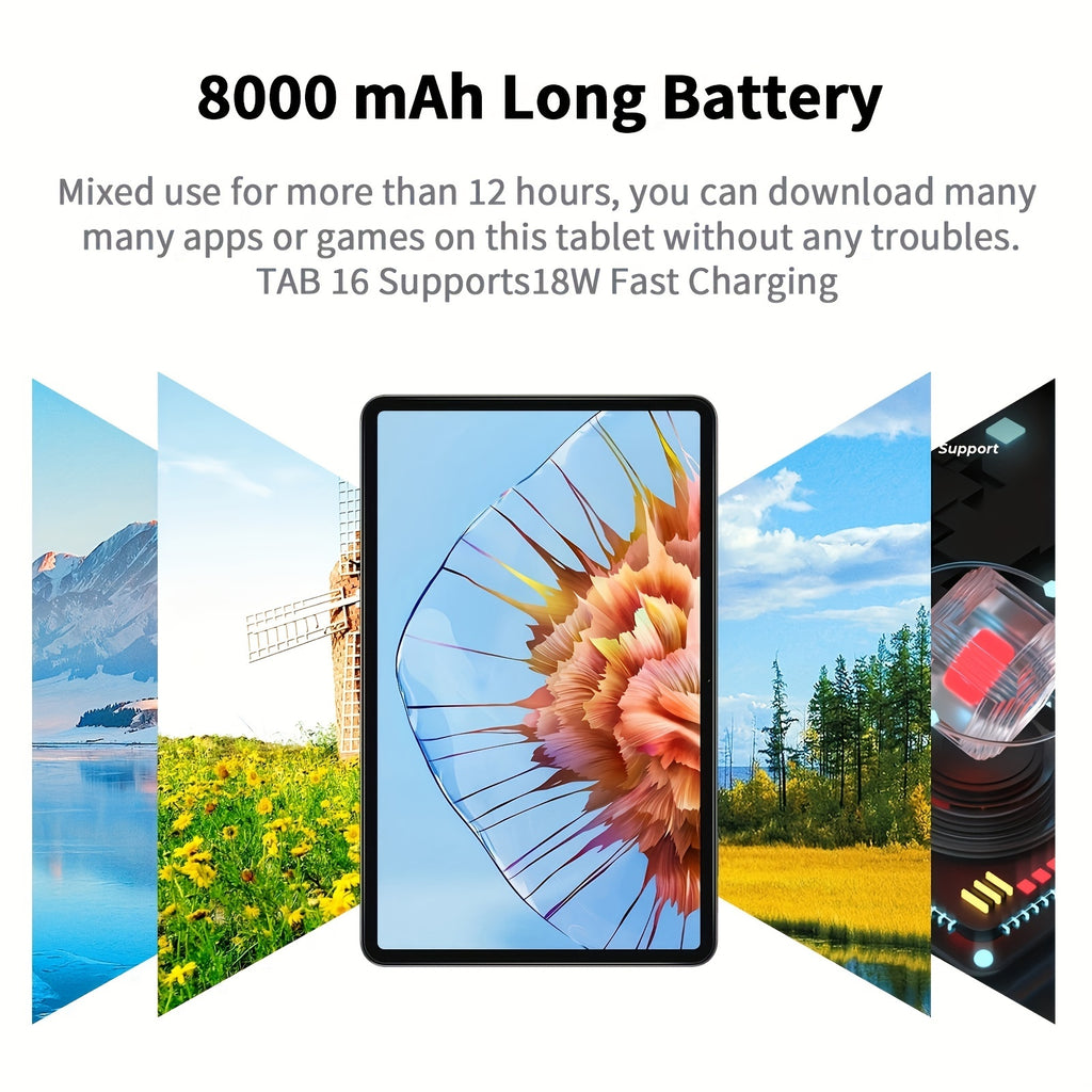 12-Inch Tablet with Android 13, Fashionable Case, 16GB RAM (8GB + 8GB Expandable), 256GB Storage, 1P Camera, 2000X1200 Full HD Display, T616 Octa-Core Processor, 8000Mah Battery, Tablet, Wi-Fi Supported, 18W Fast Charging, SIM Card Compatible