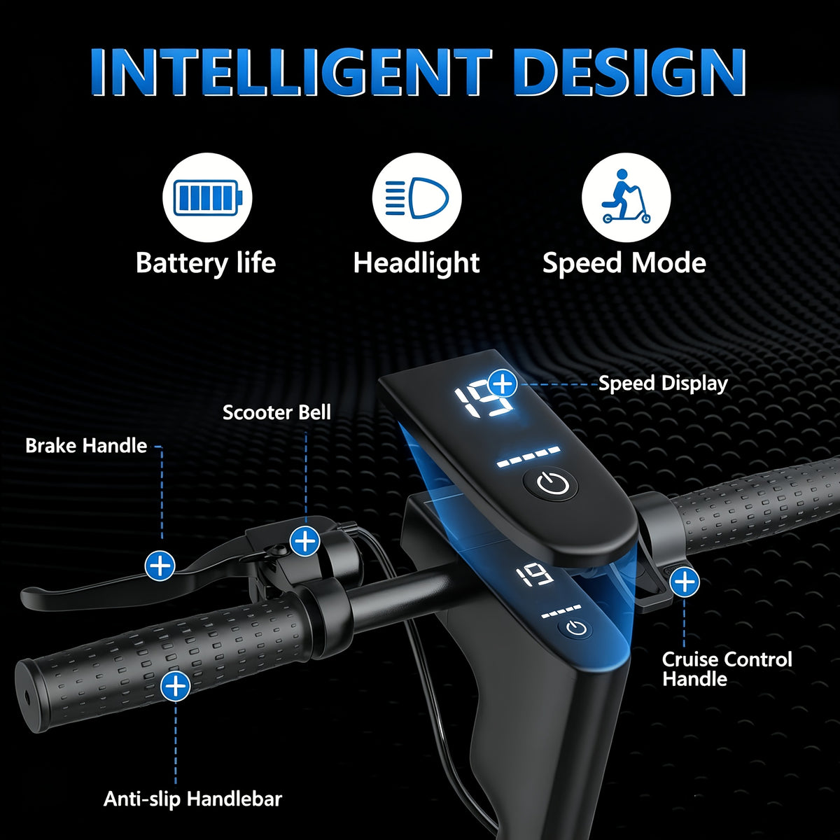 [Electric Scooter] AOVOPRO Folding Adult Electric Scooter, 500W Brushless Motor, 10" Tires, 3-Speed Settings, 21-28 Miles Range, Dual Suspension Dual Shock Absorption And Smart APP Control, Installed Safety Bell, 350 LBS Max Load