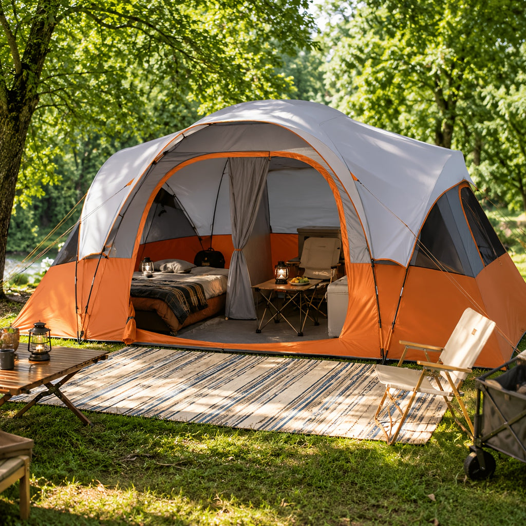 Spacious 10-Person for family Camping Tent, 2-Room Privacy Cabin Tent, And Windproof with Mesh Window, Easy Setup for Family Outdoor Trips And Backyard Parties