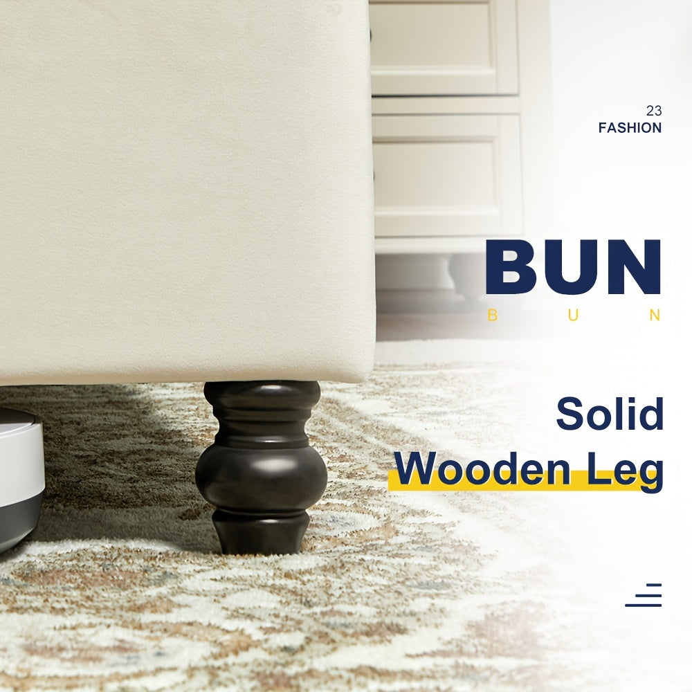 Papajet Upholstered Sleigh Platform Bed Frame with Diamond Button Tufted Headboard