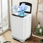 Portable Washing Machine 17.8Lbs/15.6Lbs Large Capacity, Full Automatic Washing Machine with 10 Programs And 8 Water Levels Selections, LED Display, Low Noise, Small Washing Machine for Apartment, Home, Dorms, Apartment Laundry, Compact Laundry Solution,