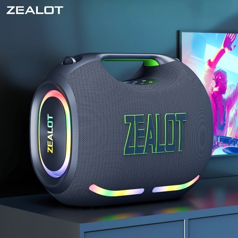 ZEALOT ZE21 250W High-power Wireless Speaker, Portable for Outdoor Use, with 5 Speakers, Built-in 48000mAh Battery, RGB Color Lights, Compatible with SD/USB/AUX/supports Two Serial Speakers, Hands-free Calling, Supports Mobile/tablet/TV/computer
