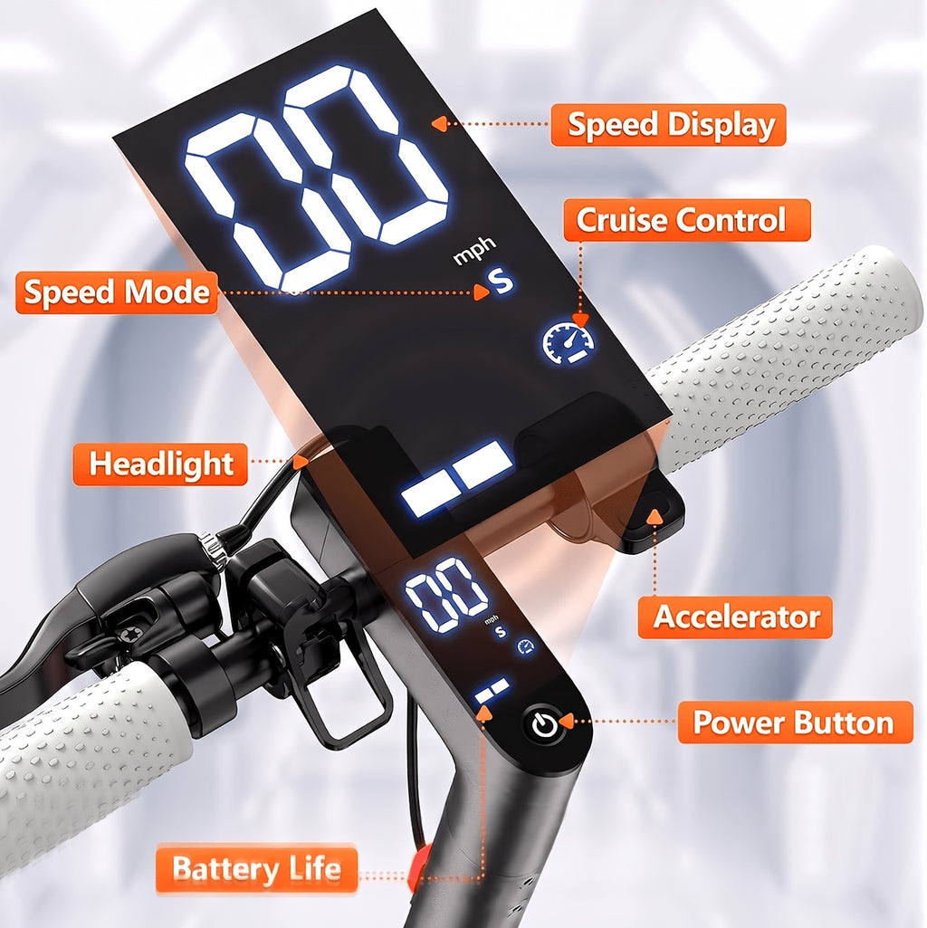 [Foldable Electric Scooter] Adults' 8.5'' Foldable Electric Scooter with App, 350W Motor & 26KM Range - Display, 3-Speed Modes, Dual Brake & Large Battery - Portable - Escooter Commuting for Adults
