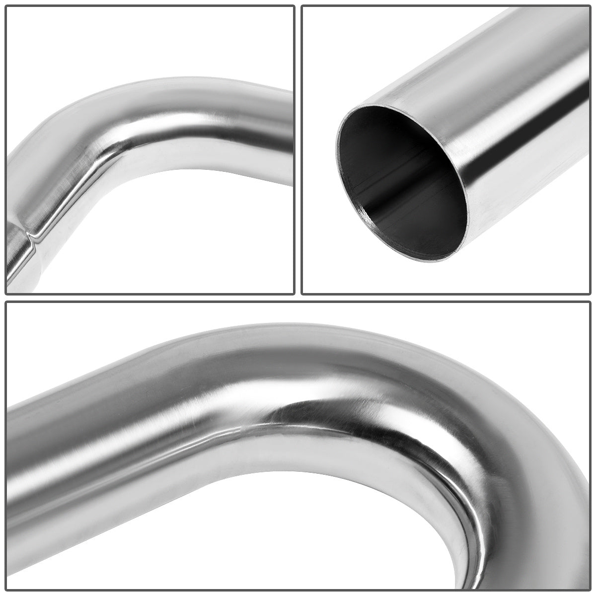 2.5"OD 16-Piece SS Steel DIY D.I.Y Exhaust Straight 45 90 Degree U-Bends Pipes