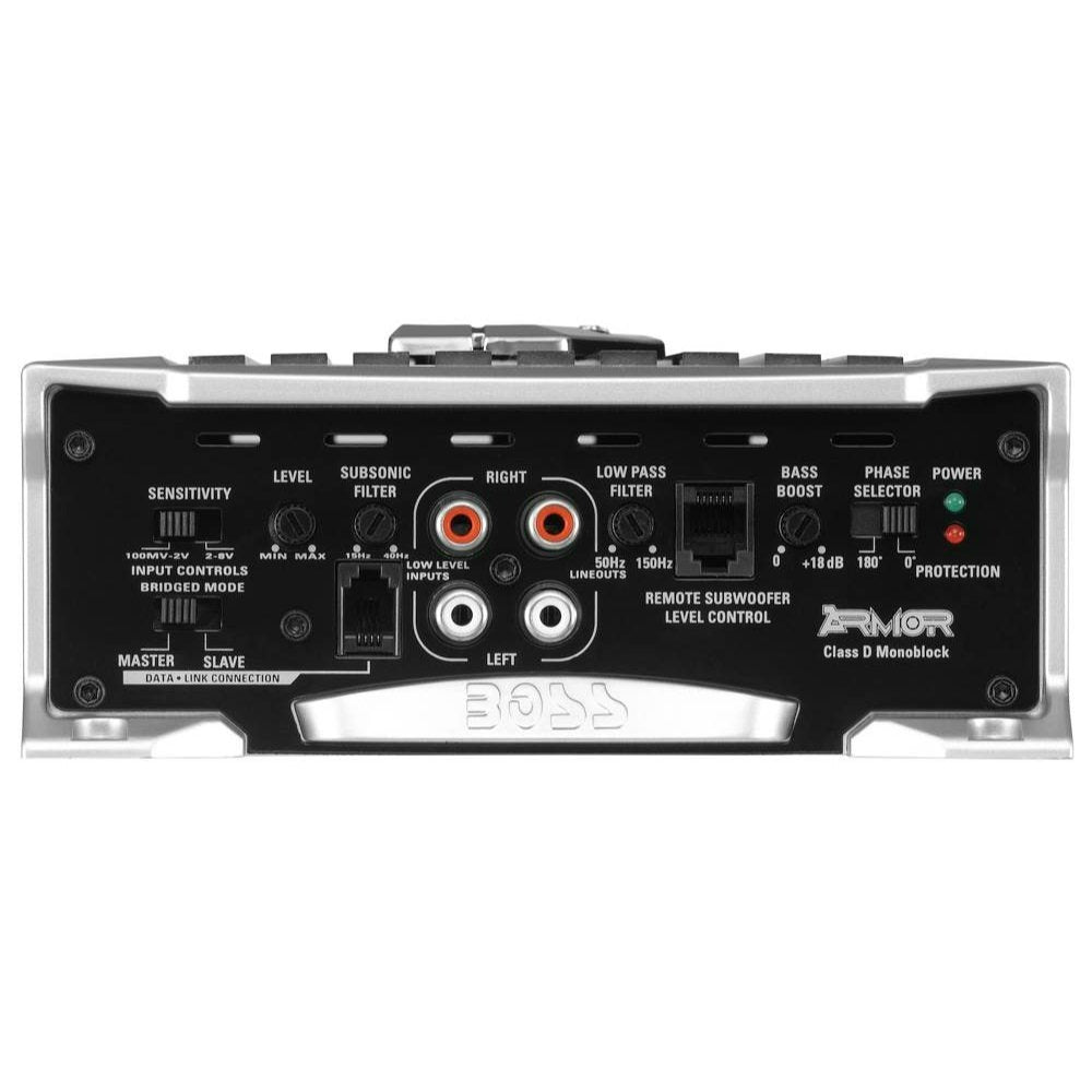 Boss Audio Systems AR4000D Armor 4000 Watt Monoblock Class D 1-Ohm Stable Car Audio Amplifier Amp with Mosfet Power Supply and Remote Control
