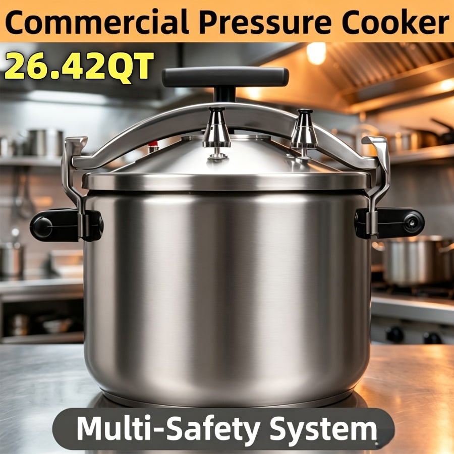 Commercial 26.5 Qt Stainless Steel Pressure Cooker -for Restaurant & Hotel Kitchens, Induction/Gas