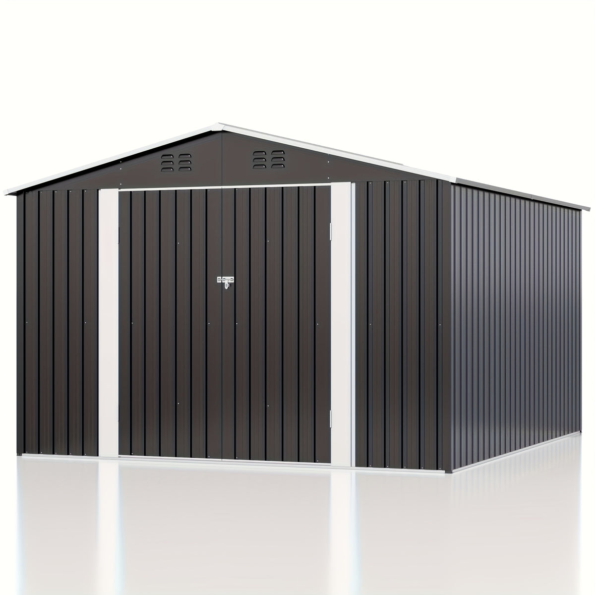 Outdoor Storage Shed, Metal Shed with Updated Frame Structure And Lockable Doors, Large Shed Upgrade Height Ideal for Garden, Backyard, Patio Utility And Tool Storage