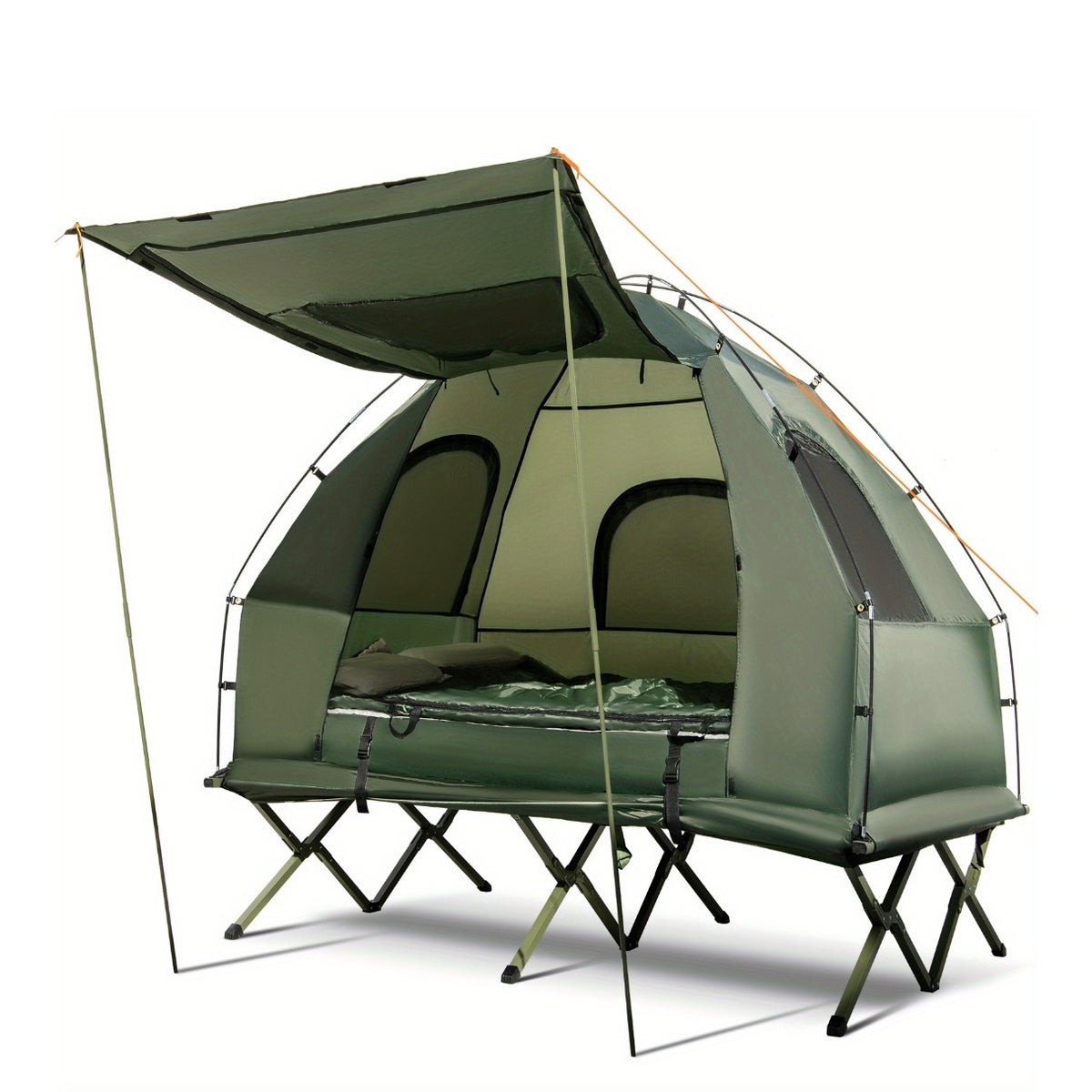 MULTIGOT 2-Person Compact Portable Pop-Up Tent/Camping Cot W/ Air Mattress & Sleeping Bag