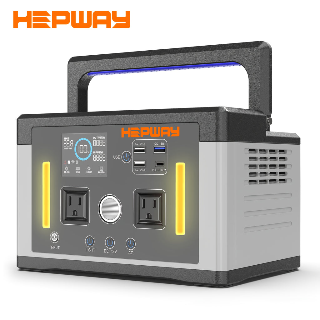 2400W Peak Solar Generator, Portable Power Station 700W 577Wh Backup Battery Pure Sine Wave with 120V AC Output Car Outlets PD 60W QC3.0, Refrigerator Mode Power Supply Bank for Camping, RVs, Blackout, CPAP, Black Friday, Thanksgiving, Christmas
