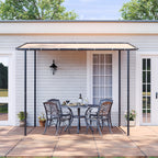 8X5FT/10x6FT/12x10FT Lean-to Gazebo Pergola - Wall Mounted Outdoor Canopy With Sloped Roof, Water And UV Resistant Awning For Patio, Deck, Backyard, Garden, Khaki