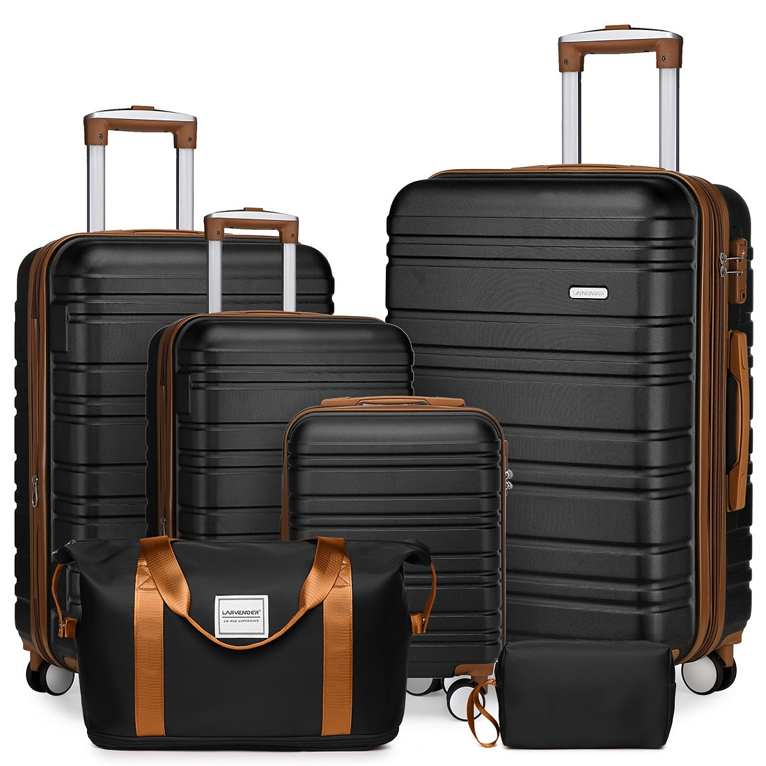 6pcs Women's Expandable Hardside Luggage Set with TSA Lock - Lightweight ABS Suitcase Collection, Spinner Wheel System & Telescopic Handle, Multi-Color Options (Sky / /////) for Carry-On & Checked