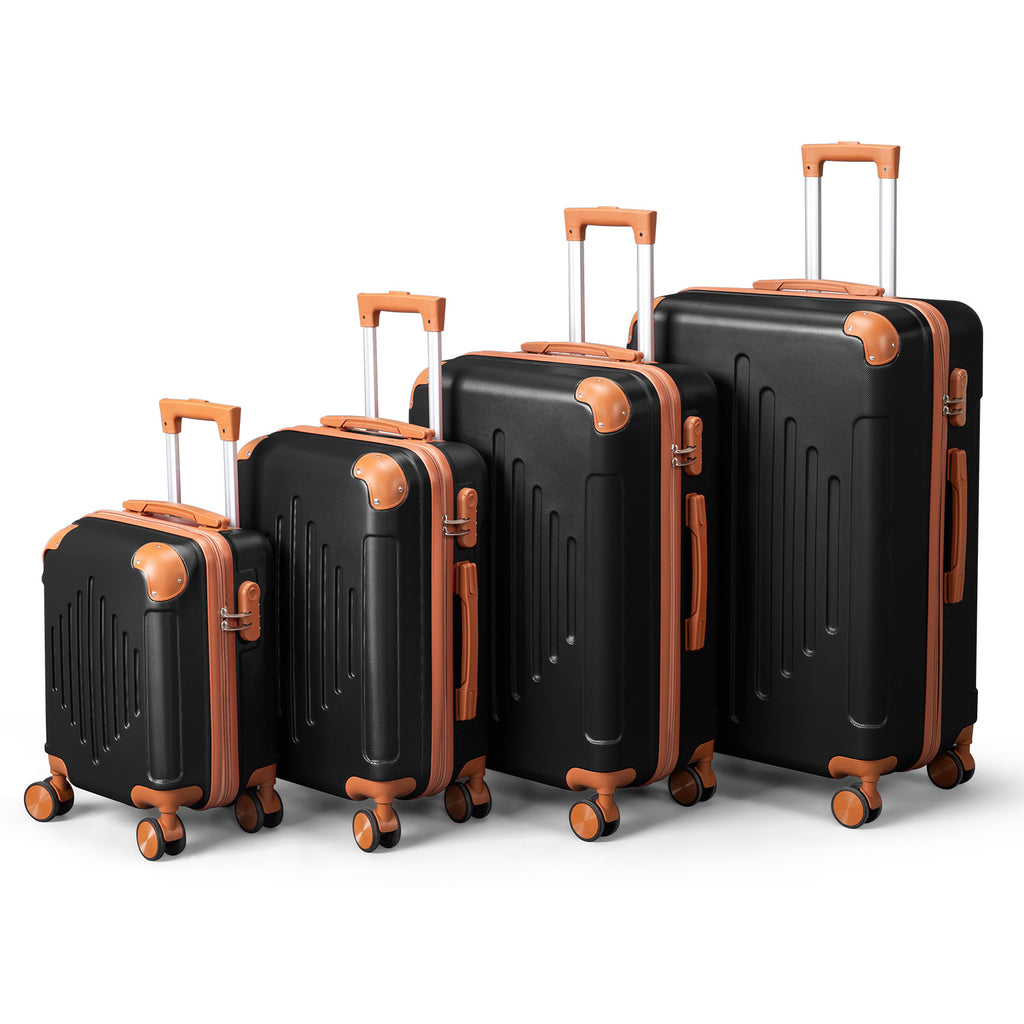 4 Pc Luggage Sets, Durable Hard Shell 4 Piece Set Suitcase with Spinner Wheels, Hardside Lightweight Luggage set, Large Travel Luggage Set (16"20" 24" 28"), mixed color