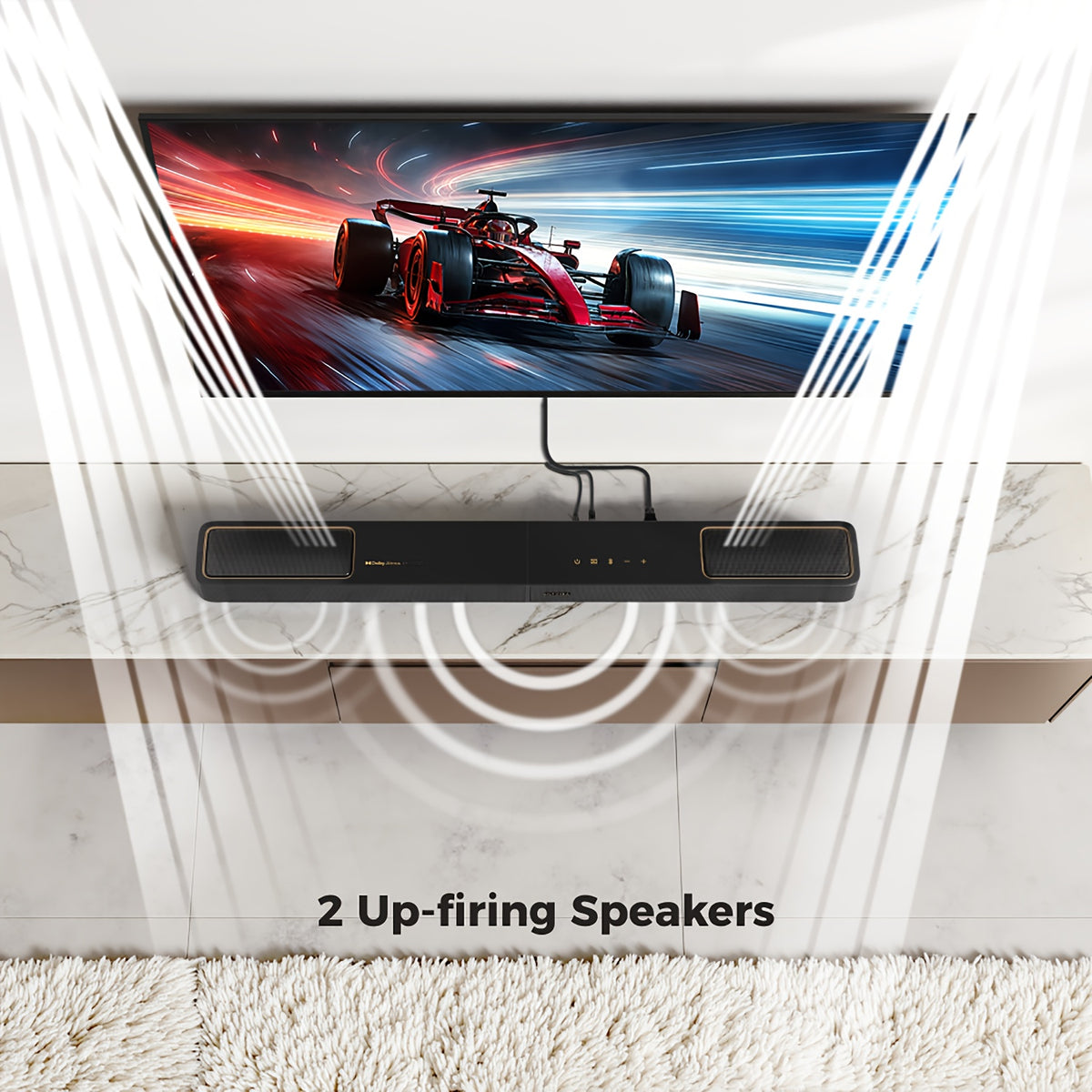 ULTIMEA 5.1.2Ch Sound Bar with Atmos, Surround Sound System for TV with 2 Surround Speakers, Sound Bar for Smart TV, Soundbar for Home Theater, Wireless 5.4, EARC, Skywave F40 (2025 Model)
