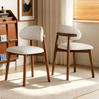 Medieval Modern Style Dining Chair Set (2pcs/4pcs Set) with Curved Backrest, Ergonomic Cushioned Chair Surface, Natural Wooden Legs with Adjustable Anti Slip Foot Pads, Sturdy Frame, Suitable for Kitchens, Restaurants, Cafes, And Dining Rooms