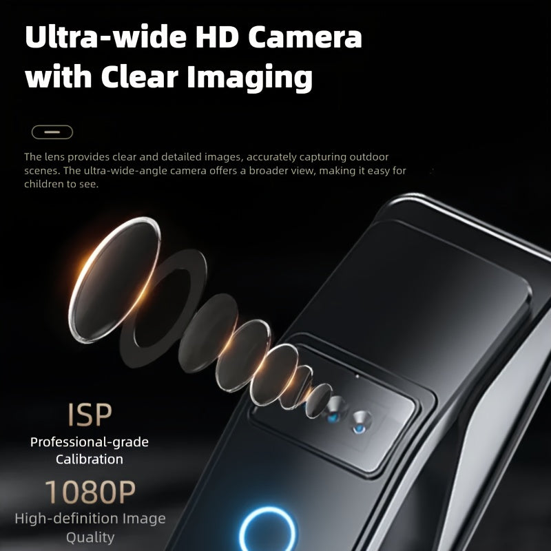 Modern AI Smart Lock with 3D Facial & Fingerprint/Palm Vein Biometric Entry, Keyless Door Lock Suitable for Home/Office, Remote Video Intercom System, Mobile App, Password/Key Entry, Smart Door Lock for Apartments