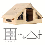 AISUNSS Inflatable Camping Tent for 4-6 Person, Easy Setup High Quality Outdoor Oxford Tents with Pump, Self-Supporting Structure Inflatable House Tent, Cabin Tent with Mesh Windows & Doors