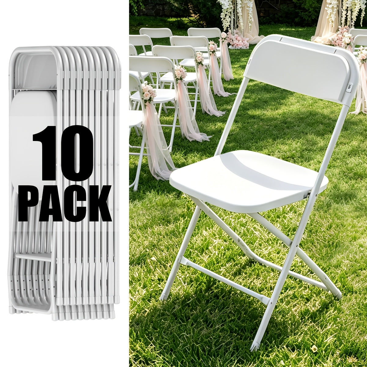 [Weddings And Gardens] 90/60/30/20/10 Pack Office White Plastic Folding Chairs Lightweight Folding Chairs, Indoor/Outdoor Folding Chairs, Portable Event Chairs Office Chairs, Conference Rooms, Weddings, And Gardens