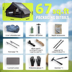 Inflatable Camping Tent, with Electric Air Pump, 4 Season Windproof, Clear Skylight & 420D Oxford, Air Tent with Mesh Windows/Doors
