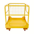 1200LBS Forklift Safety Cage 36X36In Forklift Work Platform with 4 Wheels Collapsible Forklift Basket Aerial Rails for Lifting Loader