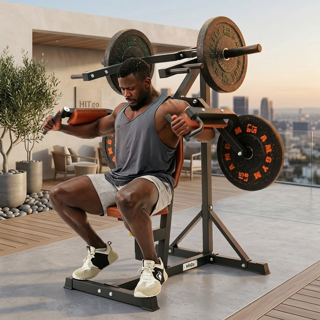 Shoulder Press Machine for Home Gym, Deltoid Strength Trainer with Adjustable Seat And Arm Handles, Heavy Duty Upper Body Workout Equipment