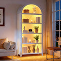 68.9" Arched Display Bookshelf Cabinet - 5-Tier Open Storage Shelf, Freestanding Tall Bookcase for Living Room, Dining Room Or Office (Multiple Finishes)