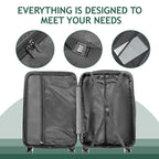 Nested Hardside Luggage Set in Purple, 4 Piece - TSA Compliant