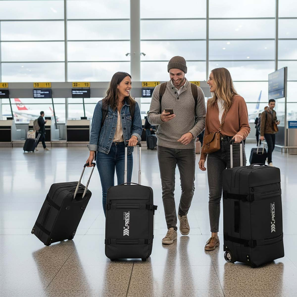 3-Piece Softside Luggage Set 20/26/30in Waterproof Travel Suitcase with 2 Wheels & Telescopic Handle, Durable Trolley Bag for Vacation & Adventure