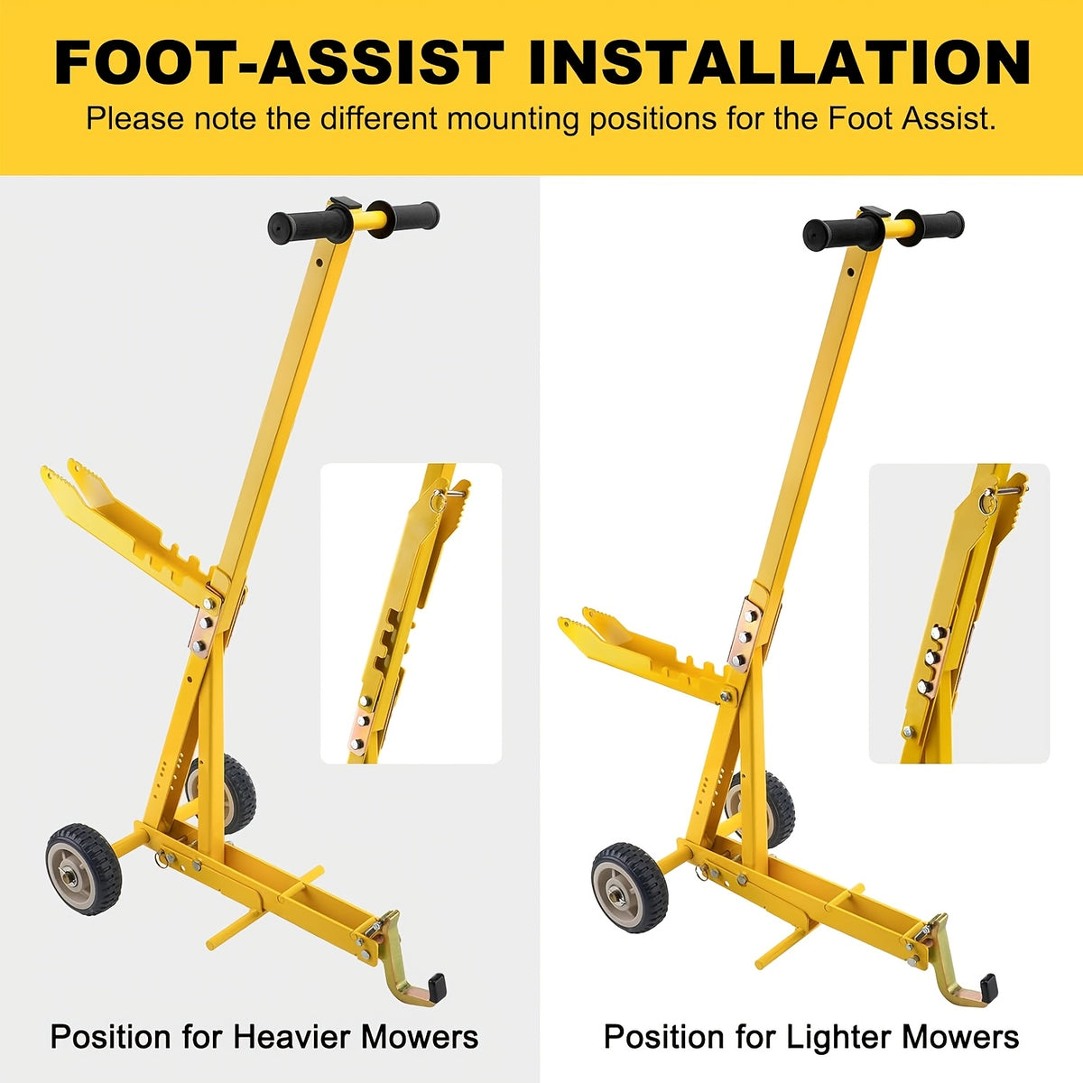 800 LBS Lawn Mower Lift Jack, Foldable Heavy Duty Zero Turn Mower Jack, Compatible with ZTR, Commercial And Walk-Behind Mowers, Comes with Installation Guide