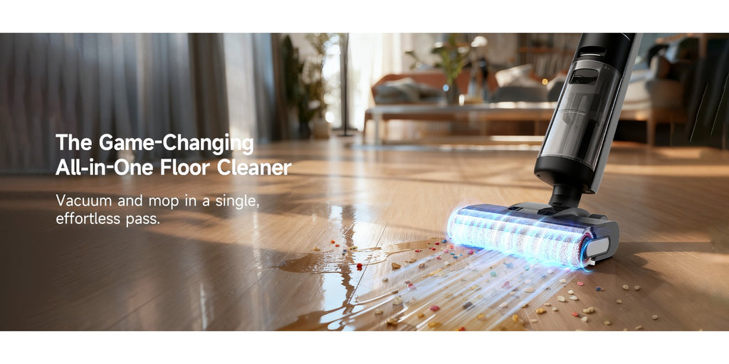 Refurbished Dreame H12 Pro Wet Dry Vacuum Cleaner, Hard Floor Vacuum and Mop Combo, Smart Mess Detection, Strong Suction for Wet & Dry Spills, 35-Min Runtime, 30.43oz Water Tank, Hot Air Self-Cleaning, Edge-to-Edge Corner Cleaning, Anti-Tangle Brush