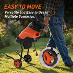 Maxlander 15-Amp Heavy-Duty Electric Wood Chipper, 11.89gal Corded Leaf Shredder, 1.75Inch Cutting Capacity, Corded Chipper With Collection Bag, Wood Chippers, Shredders, & Mulchers, Yard Waste Mulcher For Branches And Twigs