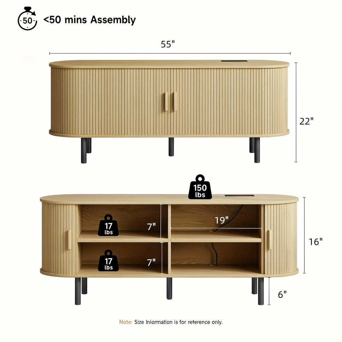 PAZCASA 70.8 Inch/55 Inch TV Stand with Power Outlet for Tvs Up to 75 Inches, Entertainment Center with Storage And Adjustable Shelves, Modern Media Console with Sliding Doors for Living Room, Walnut/Black/Oak