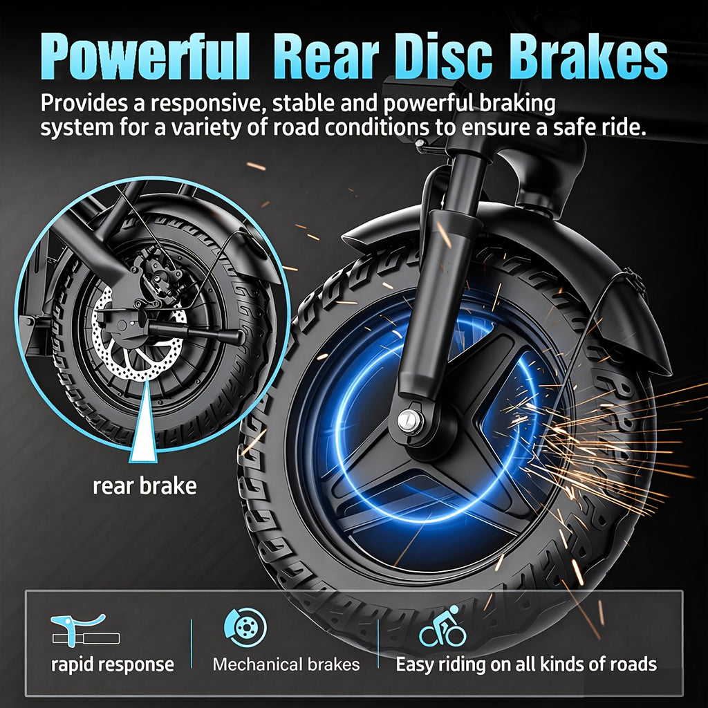 14-Inch Lightweight Folding Electric Bike, 500W Motor, 19.9 MPH Max Speed, 48V 6Ah Removable Battery, Portable Compact E-Bike for Adults, Urban Commuting