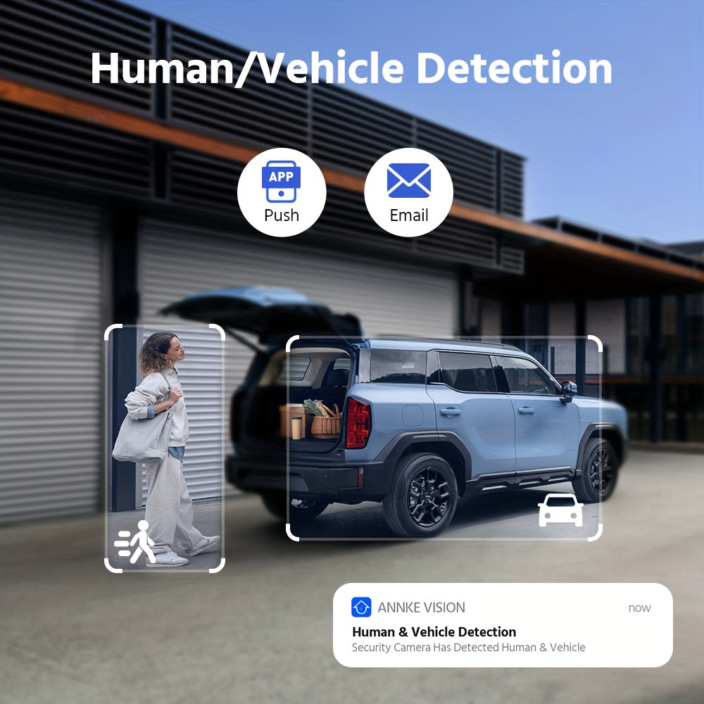 ANNKE Poe Security Camera Outdoor with Dual Lens 180° Field of View, 8MP Surveillance Camera Support Color Night Vision, Person/Vehicle Detection, Two-Way Talk, Built-In SD Card Slot