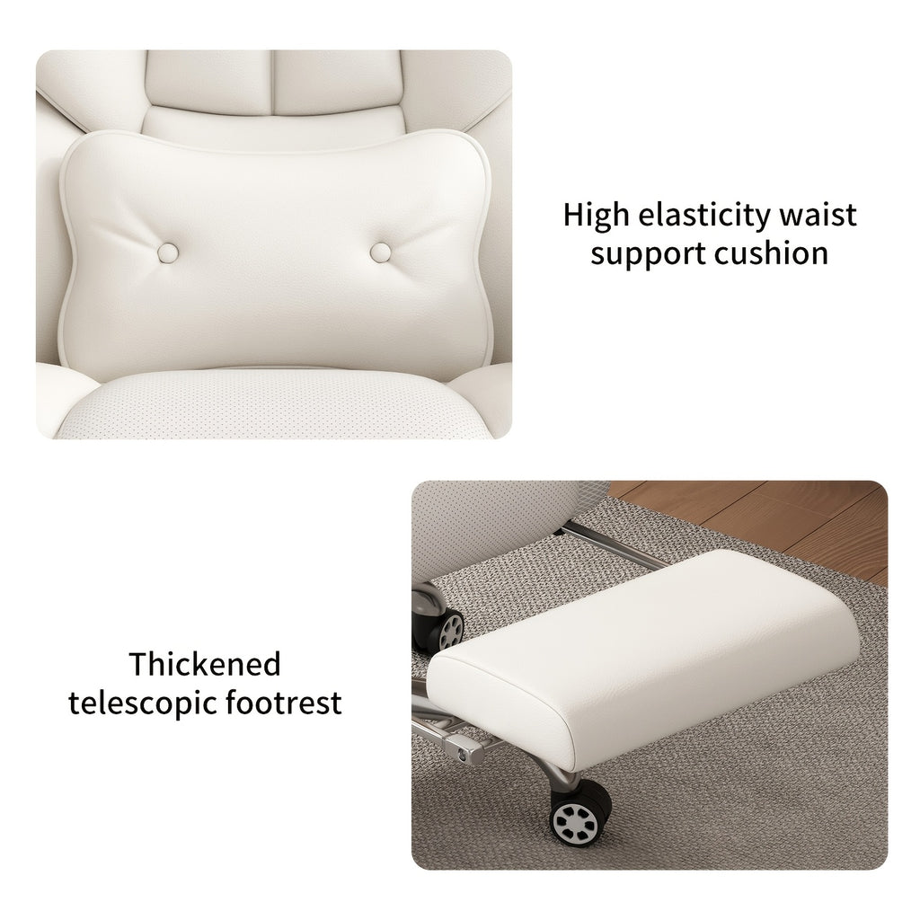 Executive Office Chair with Footrest — Oversized High-Back Recliner Rated to 500 lb for Home Desk Seating