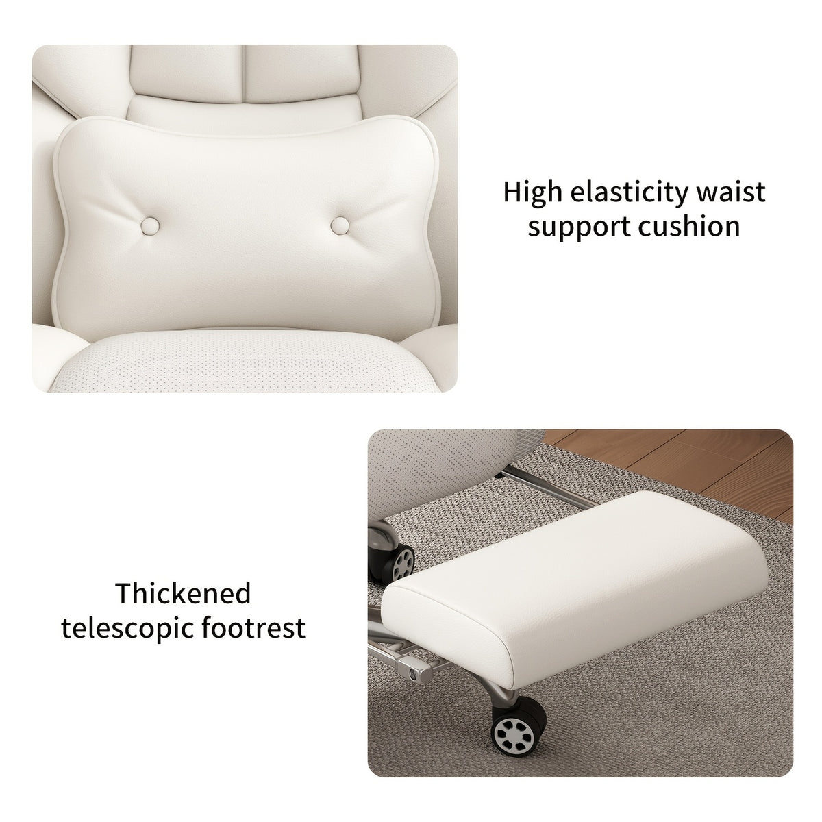 Executive Office Chair with Footrest — Oversized High-Back Recliner Rated to 500 lb for Home Desk Seating