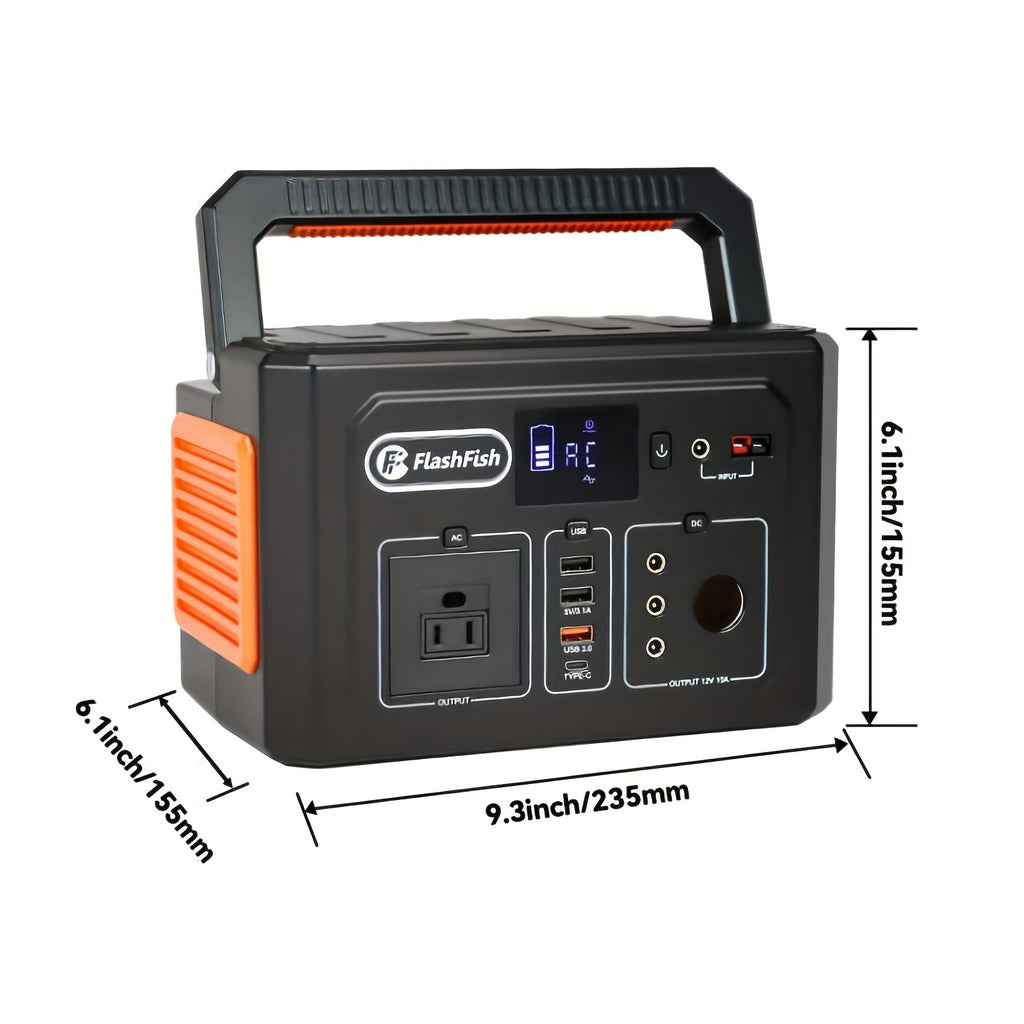 400W Portable Solar Power Station with 100W Foldable Solar Panel - 400Wh Lithium Battery Box with 400W 110V AC Outlets/DC/USB, with 60/100W Solar Panel Foldable, Ideal Off-Grid Power Supply Battery Power Bank for Home Emergency & Outdoor Camping