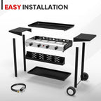 Portable Propane Griddle by MEFEIR — Four Adjustable Burners, 426-Square-Inch Cooktop and Piezo Ignition