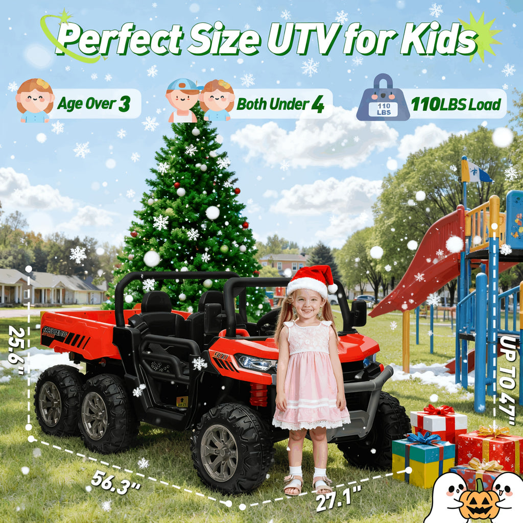 24V Kids Ride-On UTV, Dual Mode Powered Car With Remote, 3 Speed Settings, Music, LED Lights & Suspension, Outdoor Toy Vehicle For Boys And Girls Ages 3+