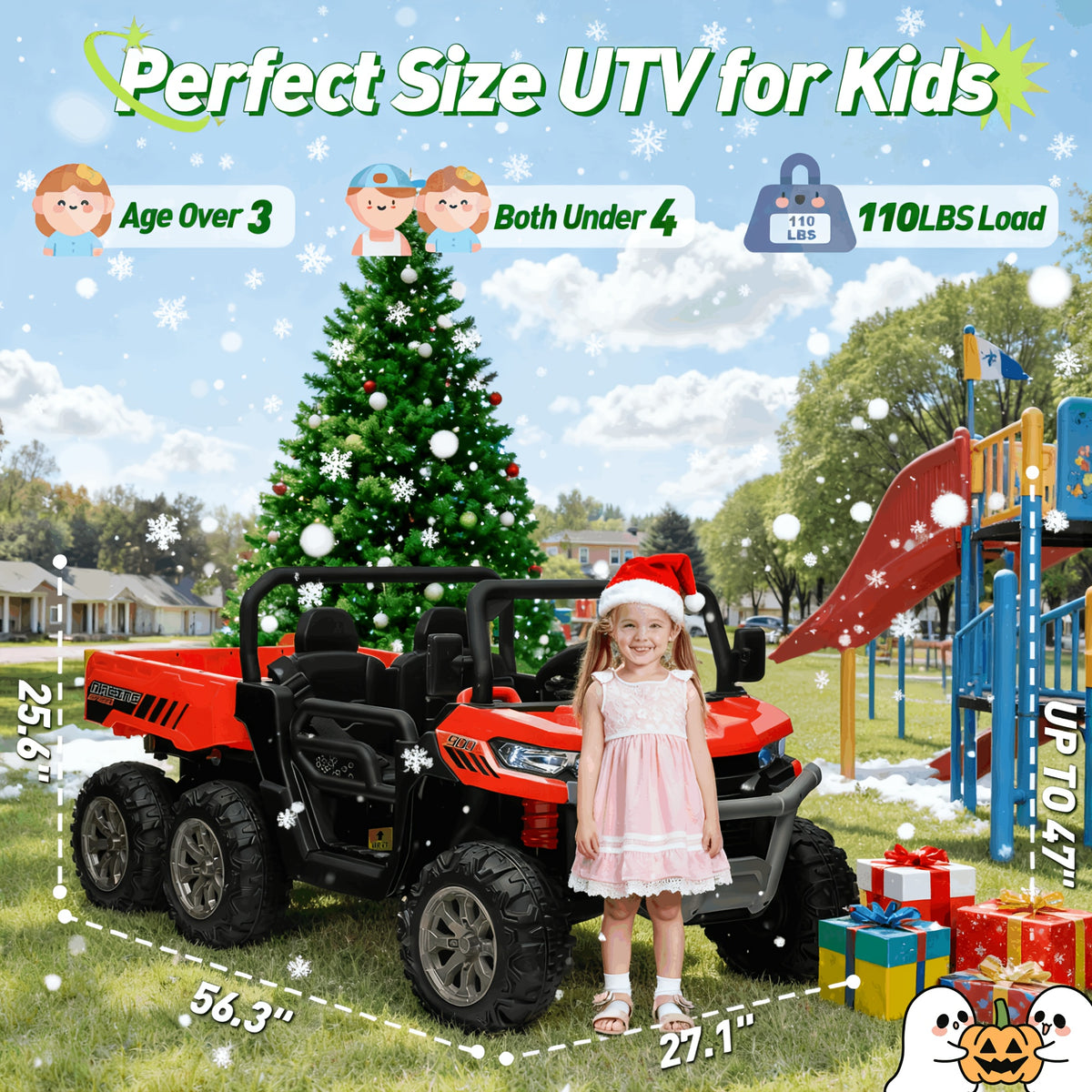 24V Kids Ride-On UTV, Dual Mode Powered Car With Remote, 3 Speed Settings, Music, LED Lights & Suspension, Outdoor Toy Vehicle For Boys And Girls Ages 3+