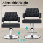 Barber Chair with Hydraulic Height Adjustment and 360-Degree Swivel for Salon Hair Styling and Spa Services