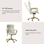 Executive Office Chair with Golden Frame for Swivel Seating and Workspace Mobility at Your Desk