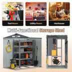 Outdoor Storage Shed with Padlock-Ready Doors and Sloped Roof for Garden Tools, Bikes or Seasonal Item Storage