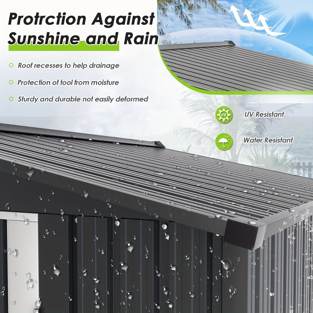 6X8ft Outdoor Garden Storage Shed ，Storage Tool ，with Sliding Door for Lawn Equipment, for Garden Backyard
