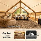 6.3/12 Square Meter Luxury Inflatable Tent, 4-6/8-10 Person All-Season Tent, Easy to Set Up
