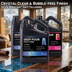Deep Pour Epoxy Resin by POURLA, 3 Gallon Kit for 2–4 Inch River Tables and Casting Projects