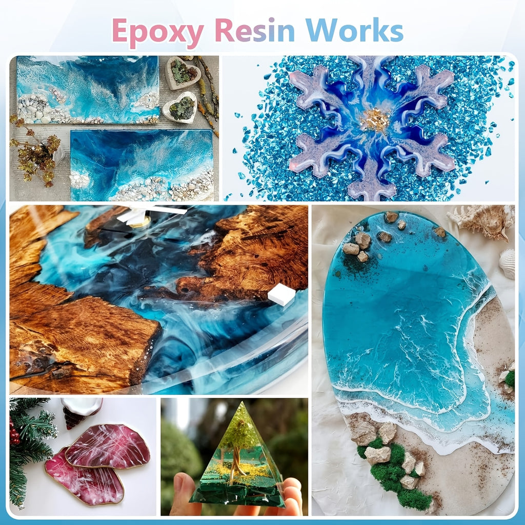16 Sets Full-Case Bulk Epoxy Resin AB Glue - Professional-Grade Casting Kit - Yellowing-Resistant, High Transparency, Bubble-Free | Ideal for Coating, Casting, Resin Art, Jewelry Making, Tabletops & Solid Wood Side Tables, Includes 1248oz/624oz
